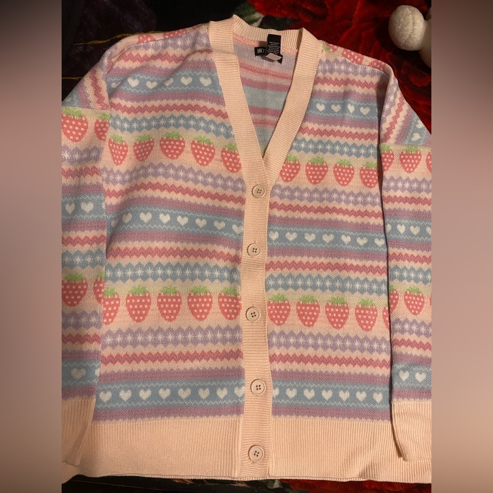 Pastel strawberry cardigan